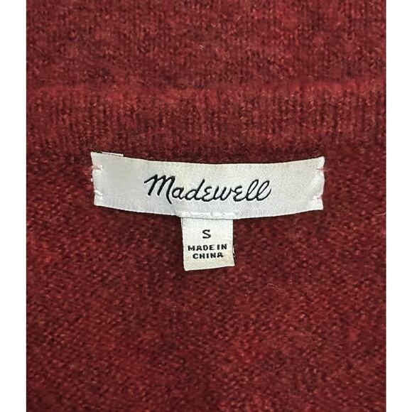 MADEWELL Merino Wool Alpaca Kent Cardigan Sweater Duster Cozy Lagenlook Red - Picture 10 of 13